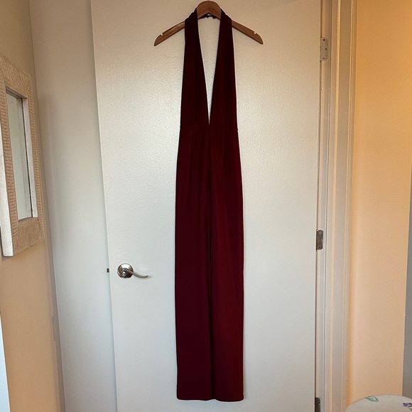 Tobi Burgundy Backless Halter Maxi Dress - Picture 4 of 6